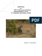 Anonymous 2003 Briefing On Lynx Management Plan Donana NP