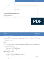 Key Ideas: First Order Conditions (FOC), Second Order Conditions (SOC) Necessary and Sufficient Conditions