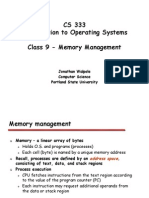 CS 333 Introduction To Operating Systems Class 9 - Memory Management