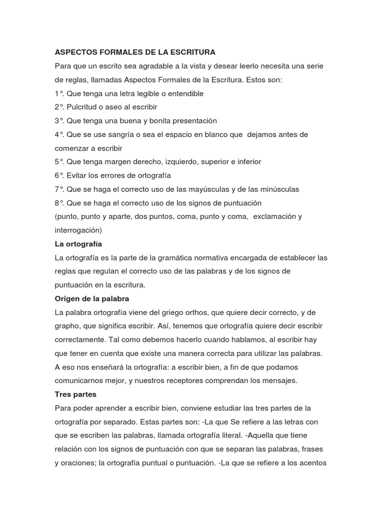 Aspectos Formales de La Escritura Puntuación