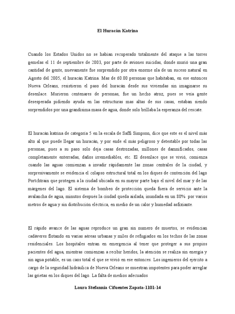 Impacto del Huracán Katrina | PDF | Huracan Katrina | Ciclones tropicales