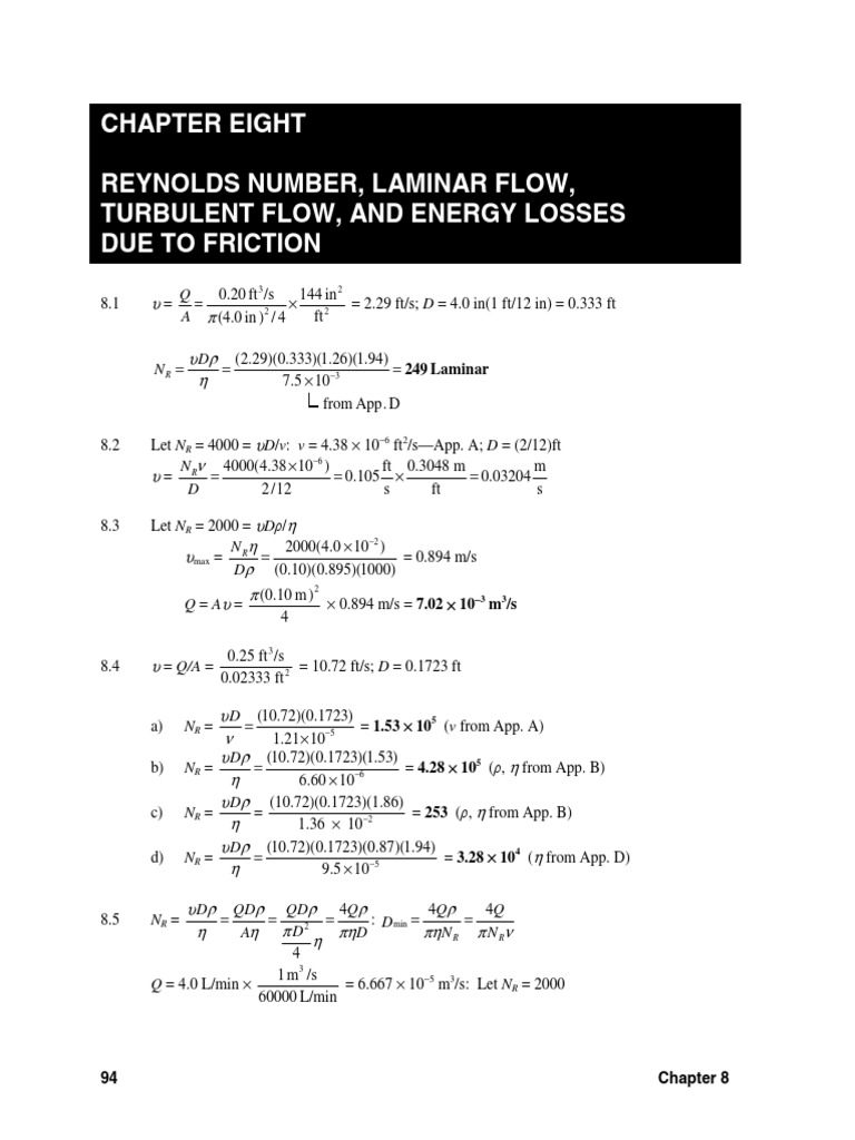 Reynolds Number and Flow Analysis | PDF