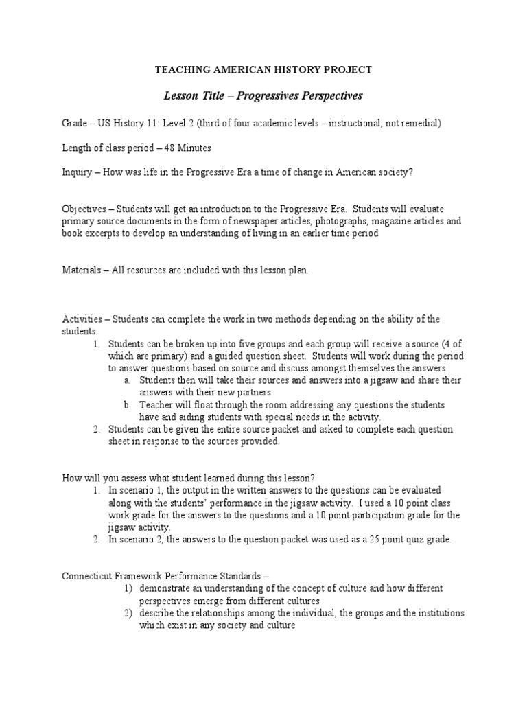 Exploring Progressive Era Changes | PDF | Theodore Roosevelt | John D ...