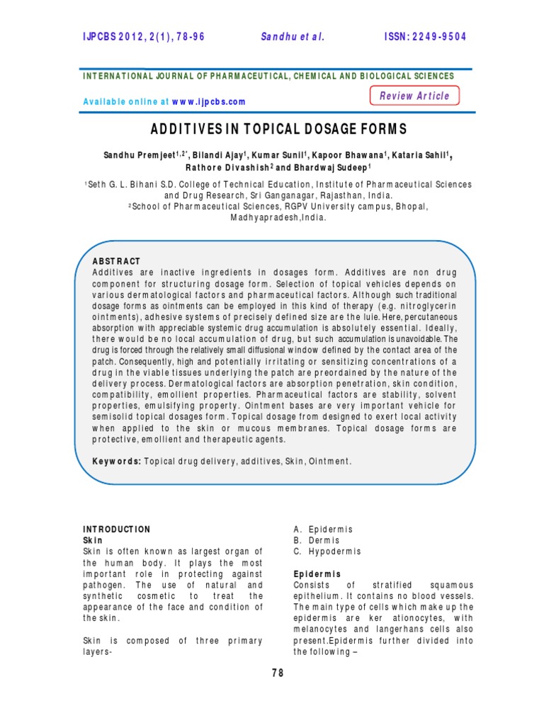 Topical Dosage Forms | PDF | Topical Medication | Pharmaceutical ...