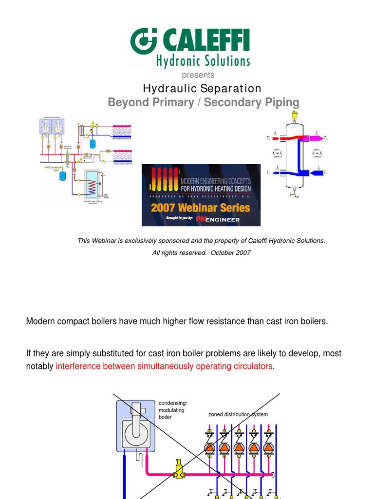 Hydraulic Separation- Beyond Primary / Secondary Piping | Boiler | Valve