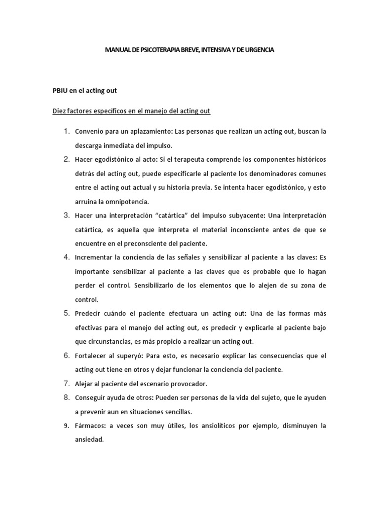 Manual de Psicoterapia Breve y Urgente | PDF | Suicidio | Depresión ...