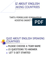 Quiz About English Speaking Countries