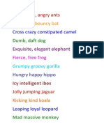 Alphabet of Adjectives