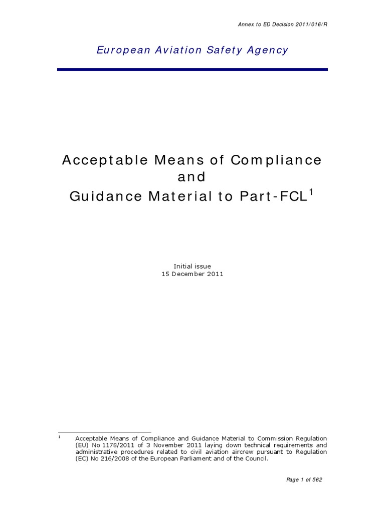 Easa Part FCL Amc | Flight Instructor | Fluency