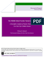 The Middle School Teacher Turnover Project - A Descriptive Analysis of Teacher Turnover in New York City’s Middle Schools (2011)
