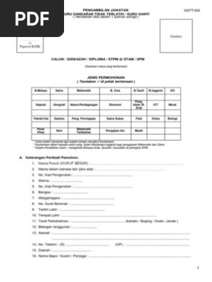 Borang Permohonan Gstt Pdf