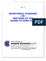 Secretarial Standard on Meetings of the Board of Directors