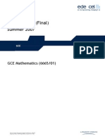 Mark scheme of edexcel june 2007 core maths 3 