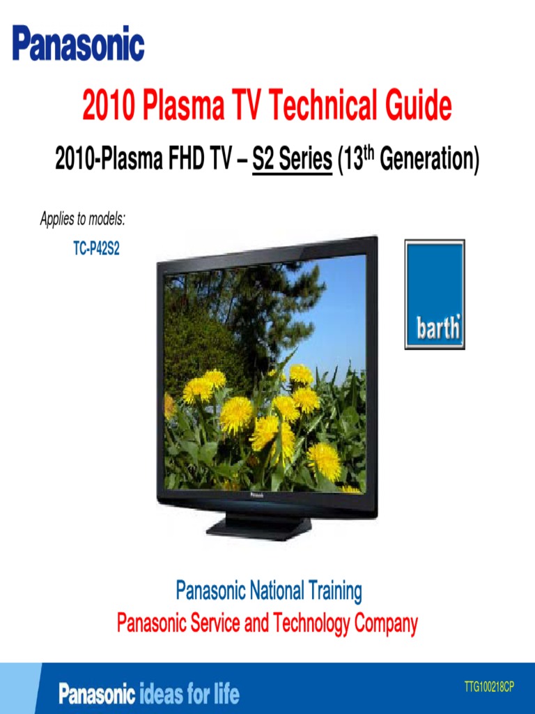 Panasonic Tc-p42s2 S2-Series 13th-Generation 2010 Tech-Guide 