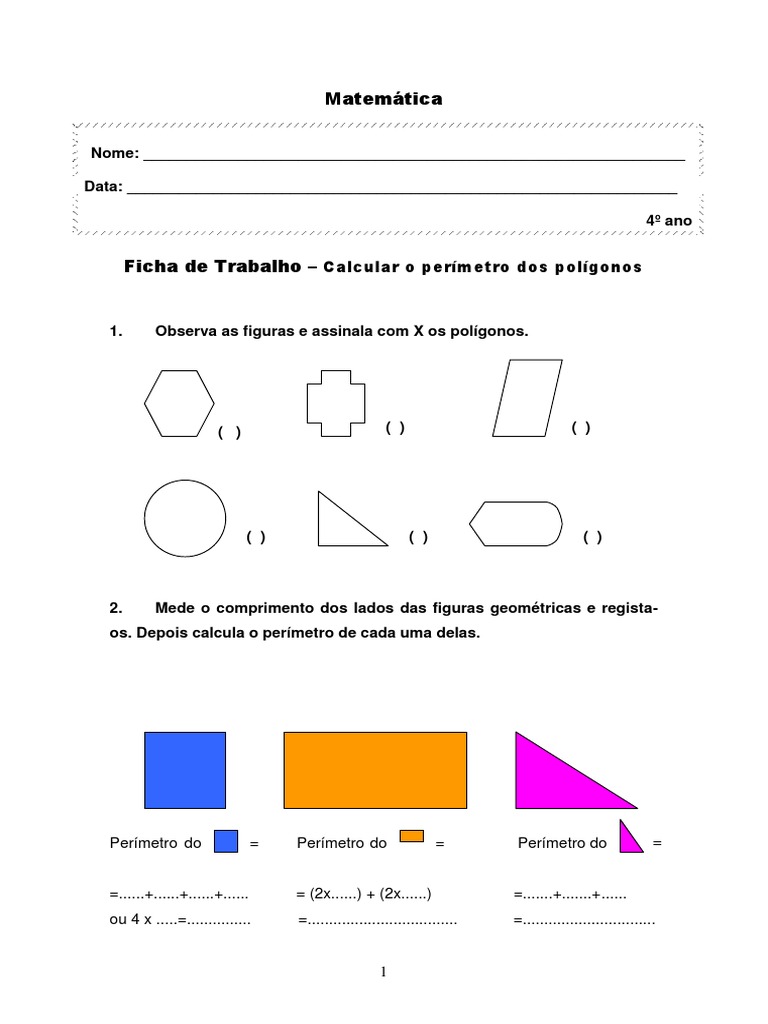 Poligonos Exercicios | PDF