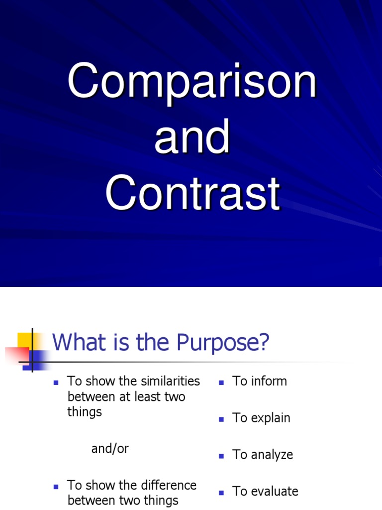 Comparison and Contrast Writing Guide | PDF