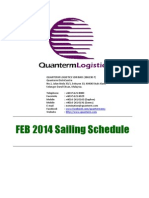 Quanterm Logistics SDN BHD - International Import Sailing Schedule (Feb 2014)