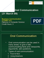 Comm 101 - Unit 3 Oral Communication (31 March 09)