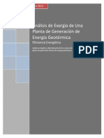 Análisis Exergético Binary Geothermal Power Plant PDF