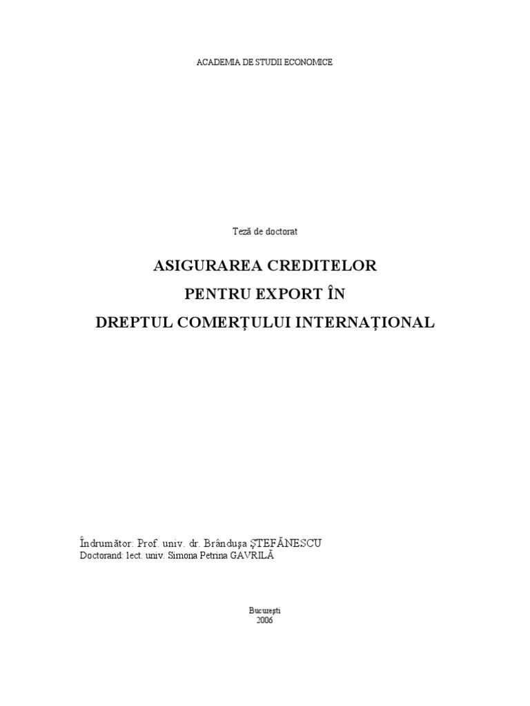 Teza Credite Externe