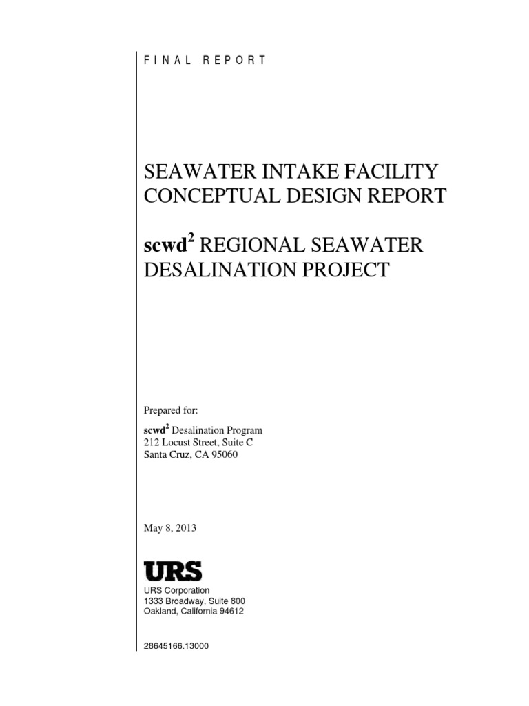 Seawater Intake Facility Conceptual Design Report | PDF