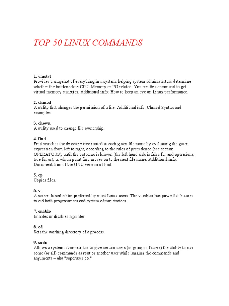 Top 50 Linux Commands Command Line Interface Computer File