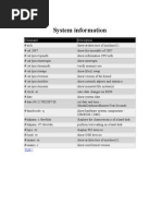 System Information: Command Description