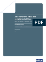 Ethical Corporation Report Summary - Anti-Corruption Ethics Compliance in China