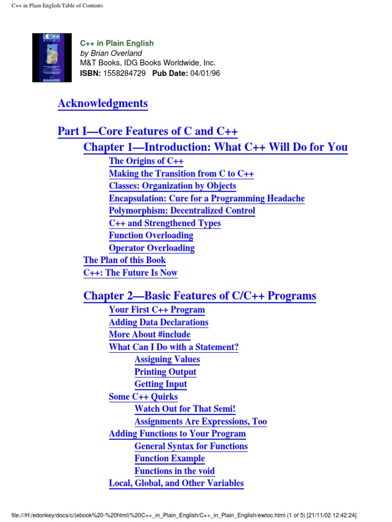 C++.IDG.c++ in Plain English | PDF | C++ | Object Oriented Programming