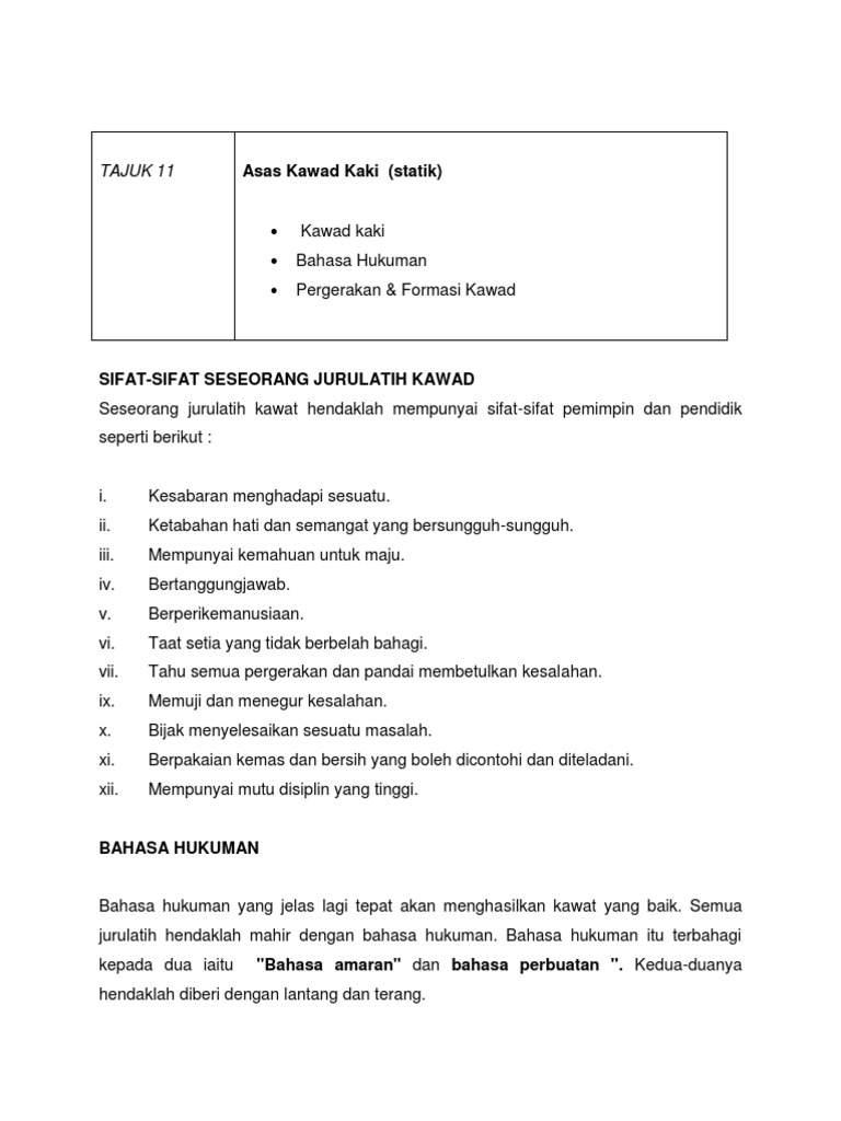 Bahasa Hukuman Kawad Kaki Pdf