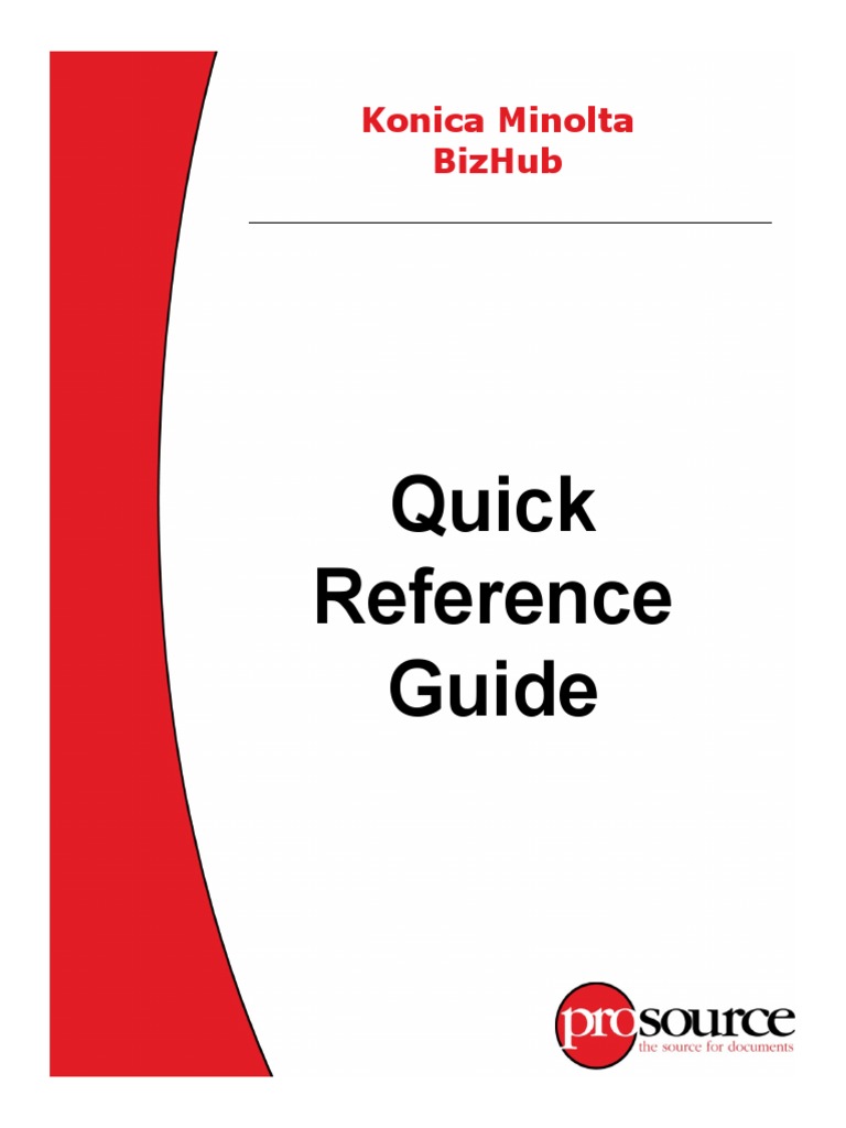 Konica Minolta BizHub Quick Guide | PDF | Image Scanner | Photocopier