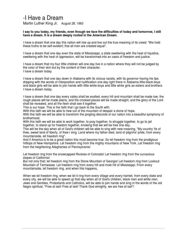 I Have A Dream Pdf Nelson Mandela Mahatma Gandhi