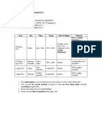 Mecon Category 1 (Robotic) Imporant Dates