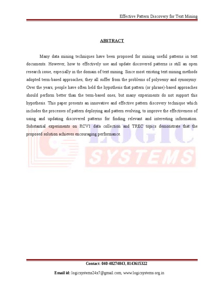 Innovative Text Mining Pattern Discovery | PDF | Mining | Areas Of ...