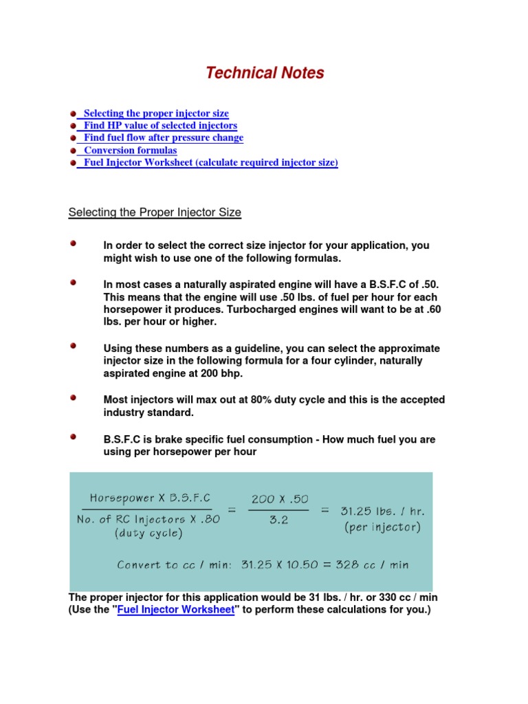 Calculating Fuel Injector Pressure | PDF | Science & Mathematics ...