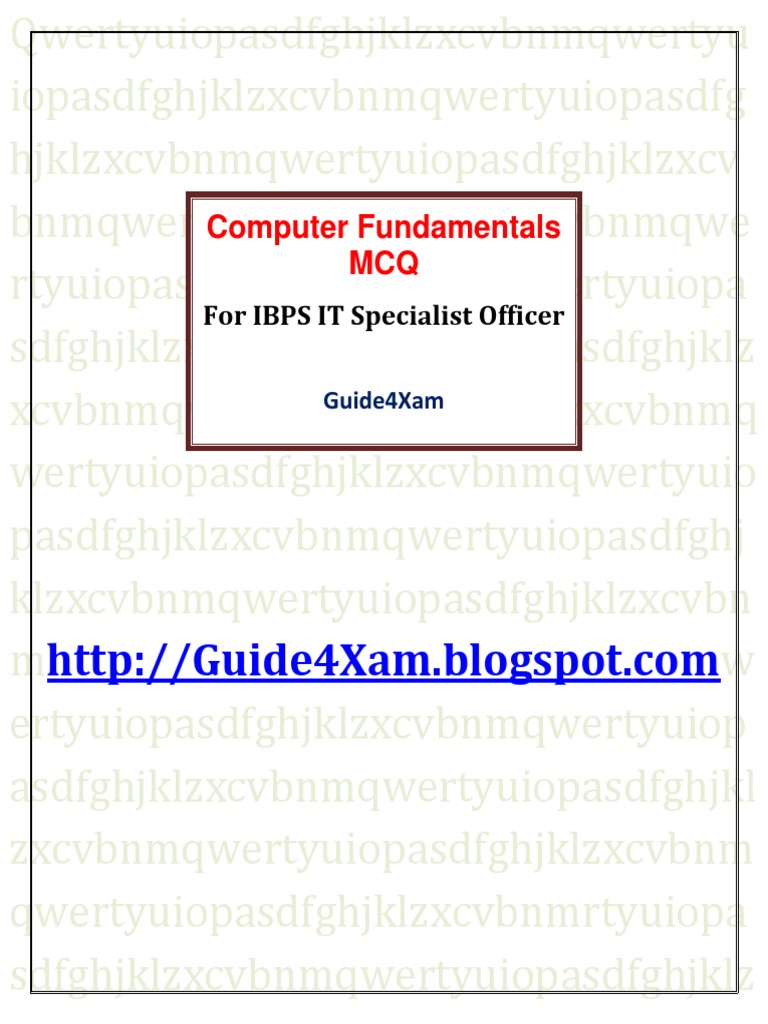 Computer Fundamentals MCQs For IBPS IT Officer Guide4Xam | PDF ...