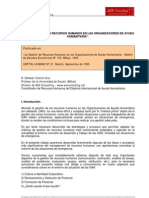 LA GESTIÓN DE LOS RECURSOS HUMANOS EN LAS ORGANIZACIONES DE AYUDA