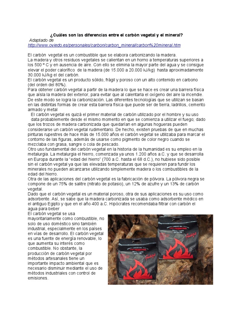 Diferencia Entre Carbon Mineral Y Carbon Vegetal