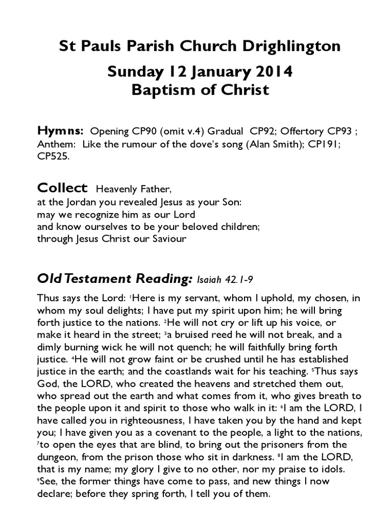 Baptism of Christ 2014 | PDF | John The Baptist | Christianity