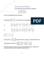 Ejercicios Propuestos de Cálculo de Determinantes Utilizando Propiedades.