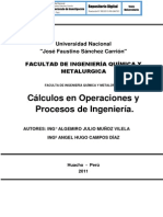 CÁLCULOS EN OPERACIONES Y PROCESOS DE INGENIERÍA