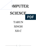 Computer Science: Tarun Singh Xii-C