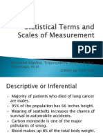 Statistical Terms and Scales of Measurement