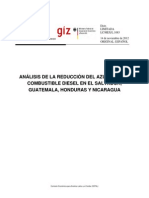 Analisis Reduccion de Azufre en Combustible Diesel