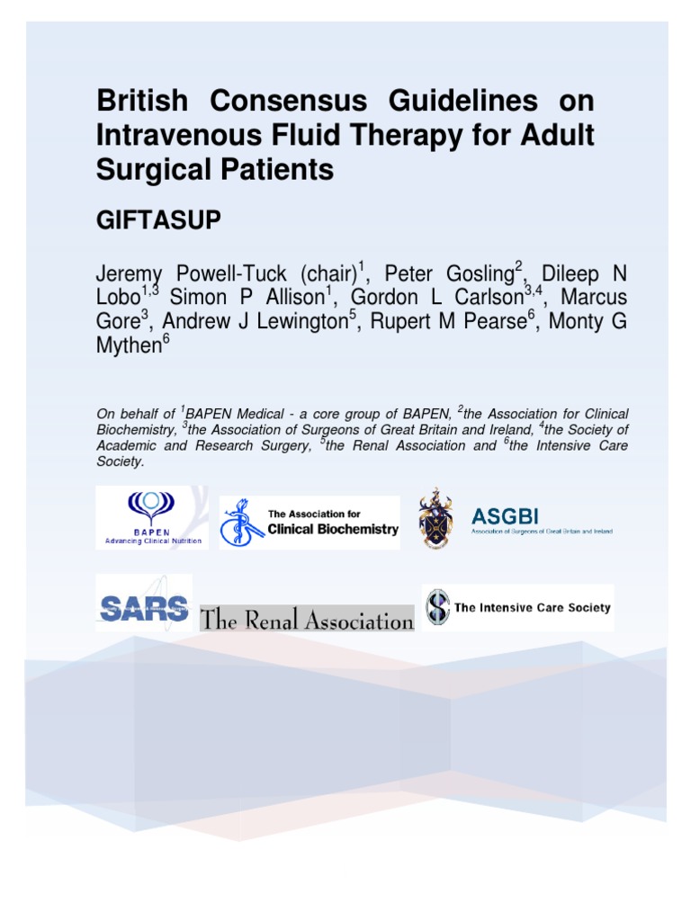 British Guidelines For IV Fluid Therapy | PDF | Self-Improvement