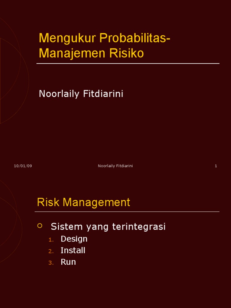 Probabilitas dalam Manajemen Risiko | PDF