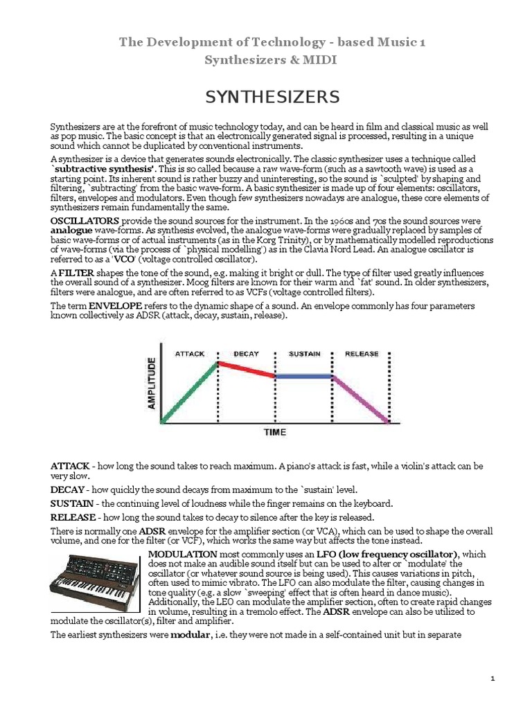 Evolution of Synthesizers and MIDI | PDF | Synthesizer | Electronic Music