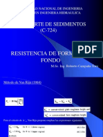 Resistencia de formas de fondo según Van Rijn y Engelund-Hansen