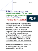 Writing The Feasibility Report: Certificate IV Web Design 3756
