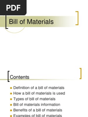 Bill of Materials